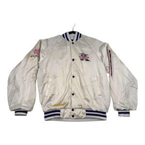 Vintage Team Sea Doo Racing Jacket Mens Medium White Purple Bomber 90s